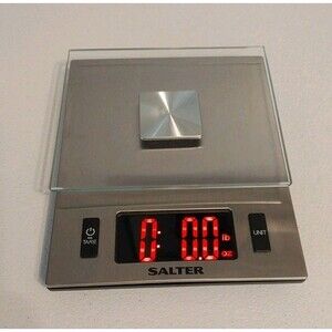 Salter Super Bright  LED Digital Kitchen Scale Up To 11 LB Stainless & Glass EUC